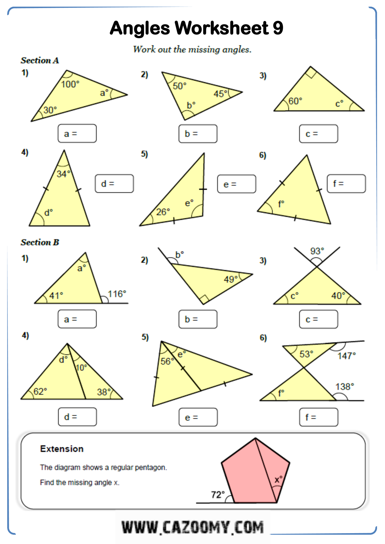 Free Math Worksheet Shape 7