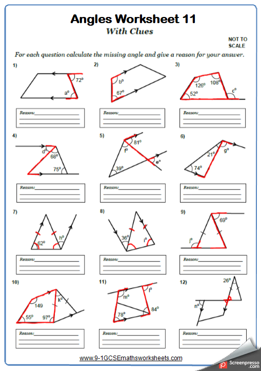 Alternate Angles Worksheet 4