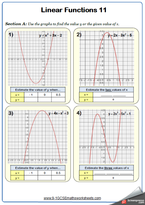 Linear Graphs Worksheet 11