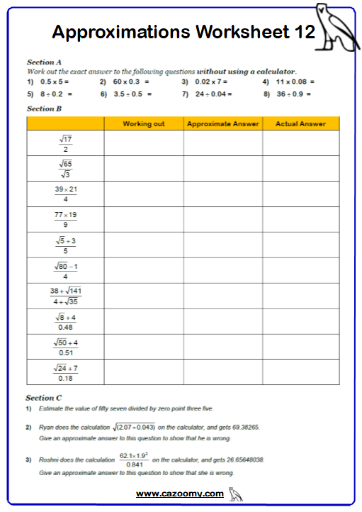 Approximation Worksheet 2
